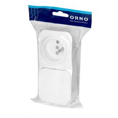 Łącznik natynkowy jednobiegunowy + Gniazdo pojedyncze ToDo IP20 2P+Z biały (OR-OE-7207/W)